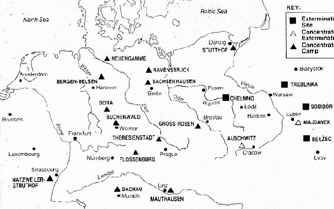Map of Concentration Camps